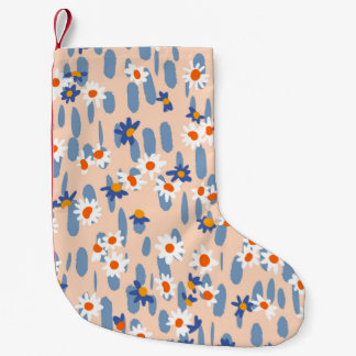 Meia De Natal Pequena Cute botanical seamless pattern. Small daisies sca