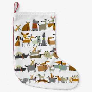 Meia De Natal Pequena Cute dogs collection, sketch vintage illustration