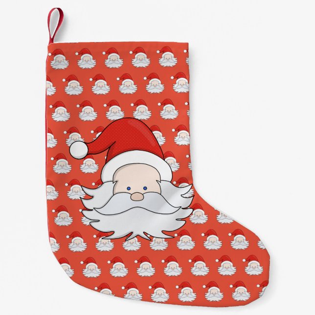 Meia De Natal Pequena Cute Santa Claus (Frente)