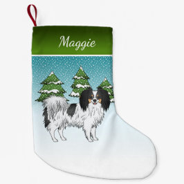 Meia De Natal Pequena Cute Tricolor Phalène Cachorro Feliz Floresta de I