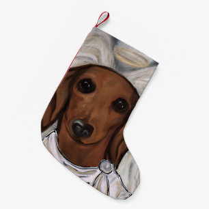 Meia De Natal Pequena Dachshund Vermelho