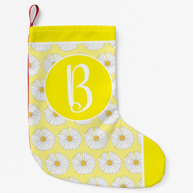 Meia De Natal Pequena Daisy Flower Garden Party Floral Impressão Daisies (Frente)