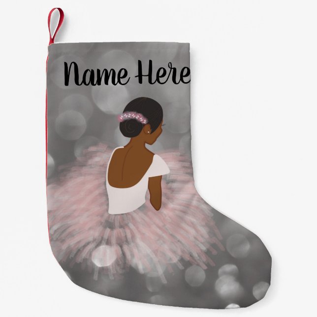 Meia De Natal Pequena Dança conhecida personalizada da bailarina do (Frente)