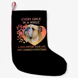 Meia De Natal Pequena De Vez Em Quando Um Cão Entra Sua Vida