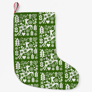 Meia De Natal Pequena Decor de Natal Nórdico Tradicional