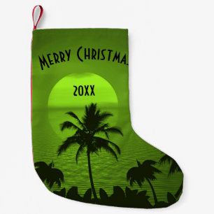 Meia De Natal Pequena Definindo os Trópicos Verdes do Sol Palm Beach