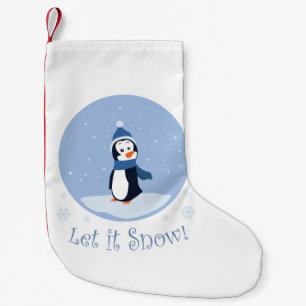 Meia De Natal Pequena Deixe-O Neve! (Pinguim)