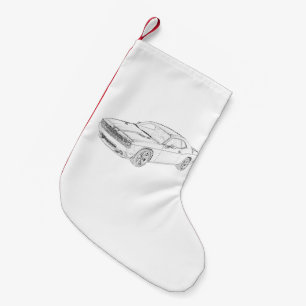 Meia De Natal Pequena Desenho preto e branco do desafiador de Dodge