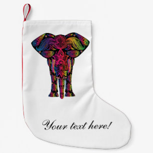 Meia De Natal Pequena Desenhos animados coloridos do elefante