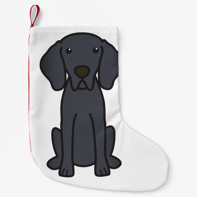 Meia De Natal Pequena Desenhos animados do cão de Weimaraner (Frente)