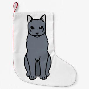 Meia De Natal Pequena Desenhos animados do gato azul do russo