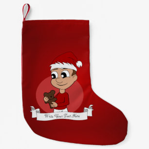 Meia De Natal Pequena Desenhos animados do menino do Natal