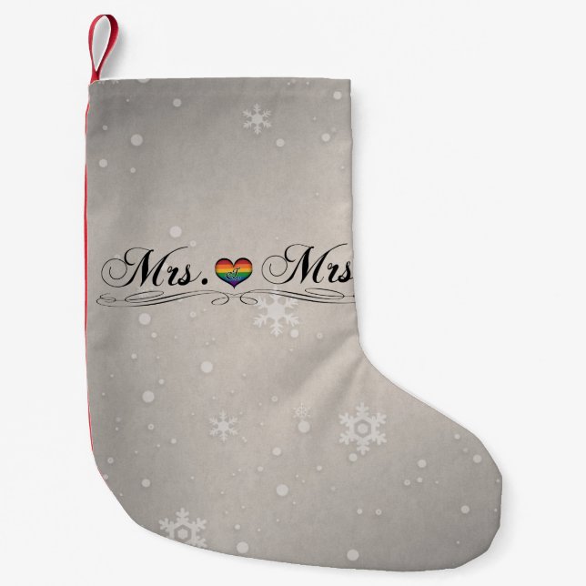 Meia De Natal Pequena Design da Tipografia do Orgulho Lésbico (Frente)