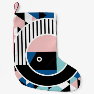 Meia De Natal Pequena Design de abstrato de Memphis. Marca geométrica fa