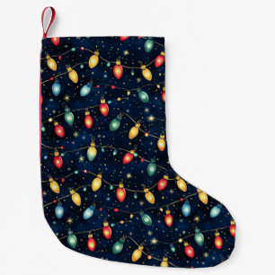 Meia De Natal Pequena Design de luzes de Natal com brilho brilhante