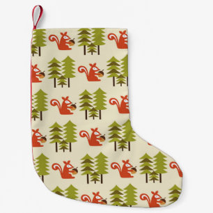 Meia De Natal Pequena design de padrão de floresta sem costura. Vintage