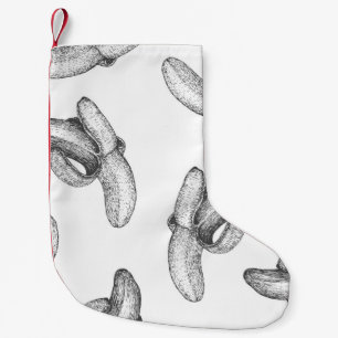 Meia De Natal Pequena Design de padrão sem costura ou fundo com banana.