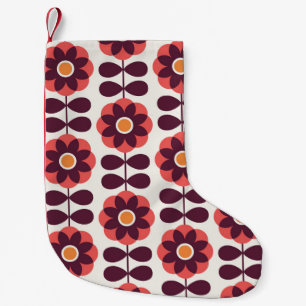 Meia De Natal Pequena Design de padrão uniforme floral. Estilo escandin