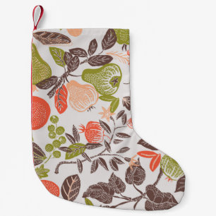 Meia De Natal Pequena Design decorativa de fruta de outono.