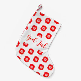Meia De Natal Pequena Deus Jul Branco Vermelho Feliz Natal Padrão