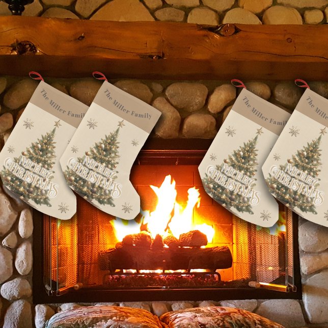 Meia De Natal Pequena Dourado Natal Tradicional e Antiquado (Criador carregado)