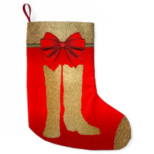 Dourado Ocidental Cowboy Boots No Vermelho