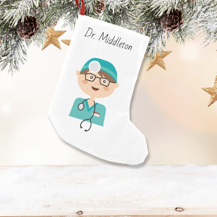 Meia De Natal Pequena Doutor - médico - assistente médico