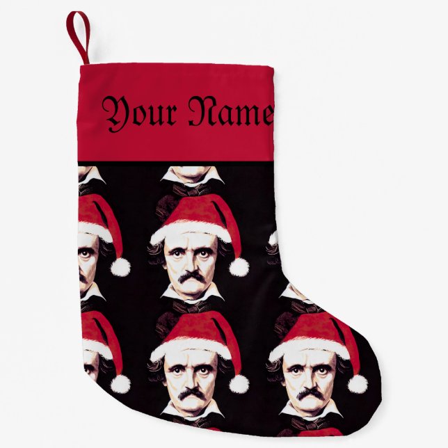 Meia De Natal Pequena Edgar Allan Poe Christmas Stocks (Frente)