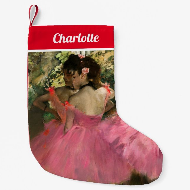 Meia De Natal Pequena Edgar Degas - Dançarinos a rosa (Frente)