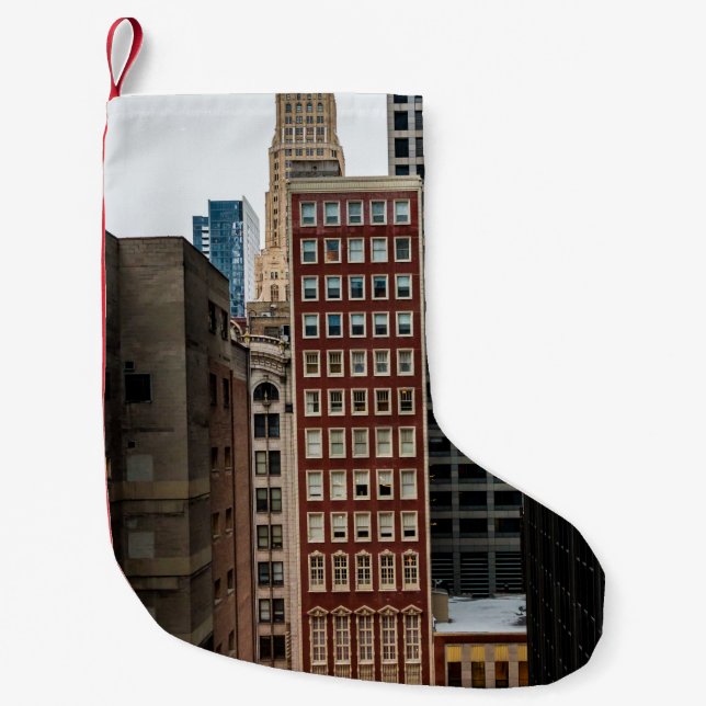 MEIA DE NATAL PEQUENA EDIFÍCIO DE ALTO RISCO CONCRETO VERMELHO (Frente)