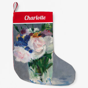 Meia De Natal Pequena Edouard Manet - Flores em um Cristal