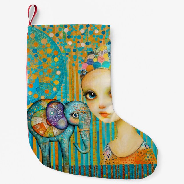Meia De Natal Pequena Elefante Charm — Parada de Natal (Frente)
