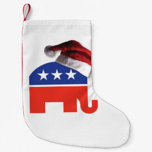 Meia De Natal Pequena Elefante Republicano de Natal