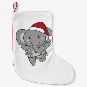 Meia De Natal Pequena Elefantes de Natal