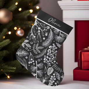 Meia De Natal Pequena Elegante Estojo de Natal Personalizado com Pinheir