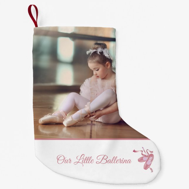 Meia De Natal Pequena Elegante Personalizado Nosso Pequeno Ballerina Bra (Frente)