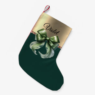 Meia De Natal Pequena Elegante Reversível de Natal Botânico Vermelho Ver