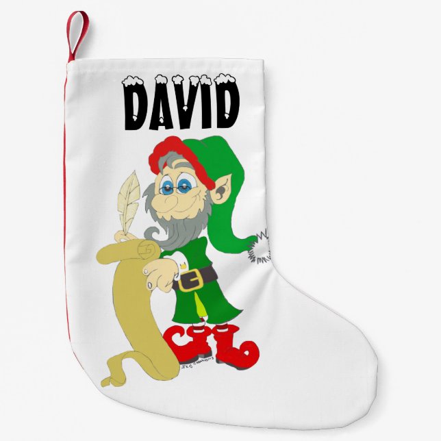 Meia De Natal Pequena Elf de Natal (Frente)