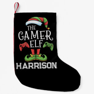 Meia De Natal Pequena Elfo Gamer Personalizado Vídeo Jogos Natal 