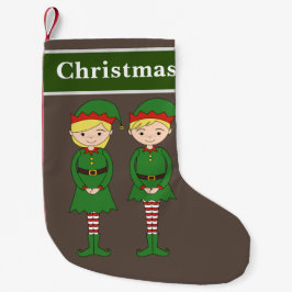 Meia De Natal Pequena Elfos de Natal