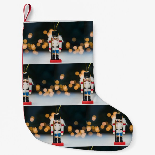 Meia De Natal Pequena Enfeite de Natal clássico quebra-nozes do Slippery (Frente)