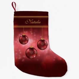 Meia De Natal Pequena Enfeites de Natal Vermelhos com Nome Personalizado