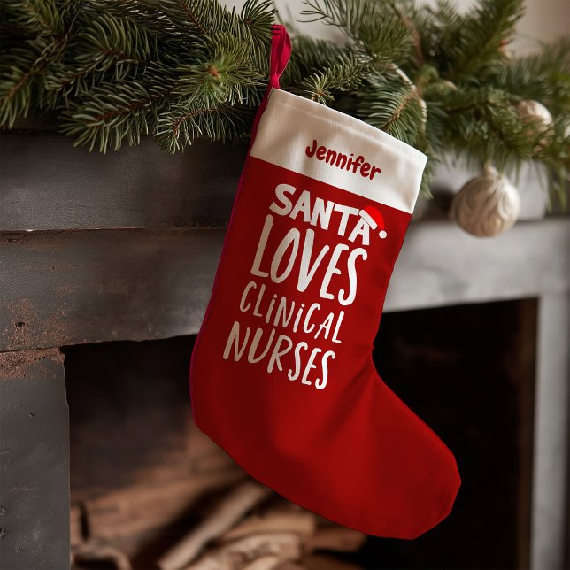 Meia De Natal Pequena Enfermeira Clínica Engraçada Natal (Criador carregado)