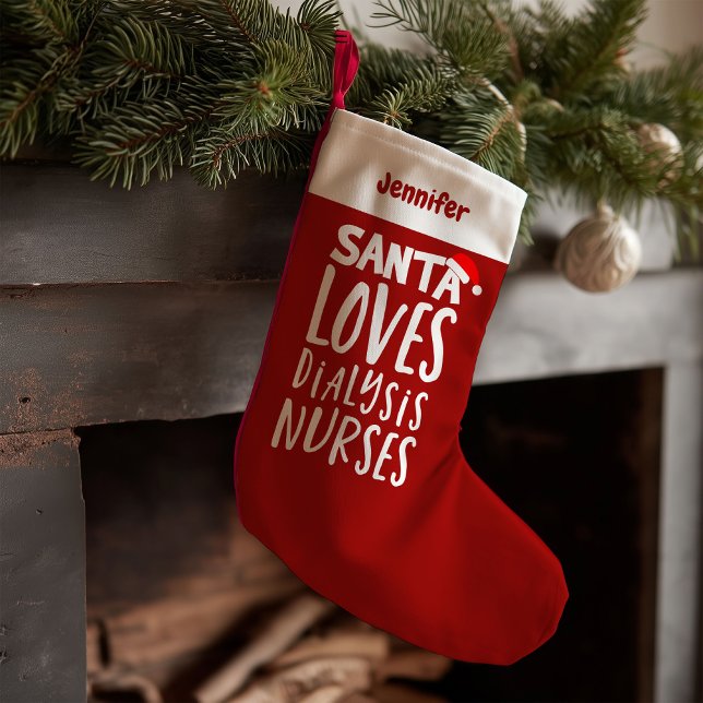 Meia De Natal Pequena Enfermeira de Diálise Cuta Engraçada Natal (Criador carregado)