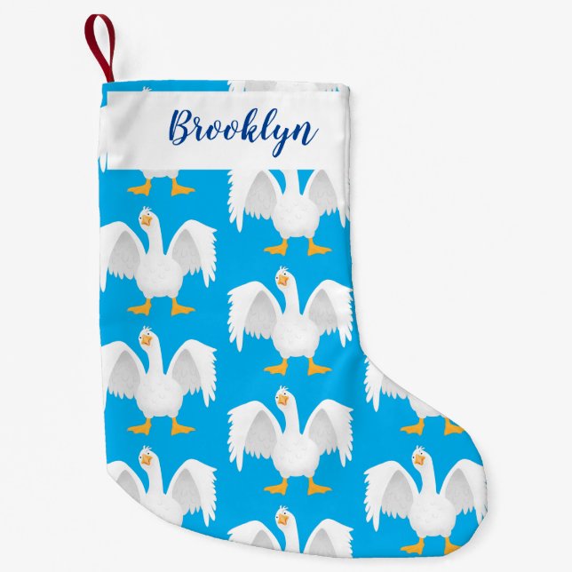 Meia De Natal Pequena Engraçado ilustração curiosa de desenho animado de (Frente)