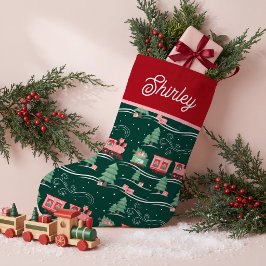 Meia De Natal Pequena Entrega Personalizada de Árvore de Natal de Trem V