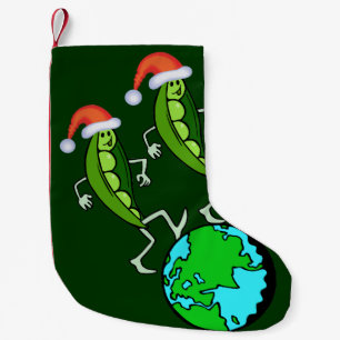 Meia De Natal Pequena Ervilhas de Natal na Terra