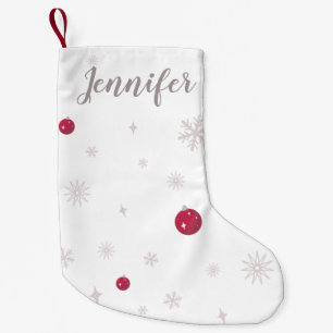 Meia De Natal Pequena Escória de Natal Branco Personalizado Bonito