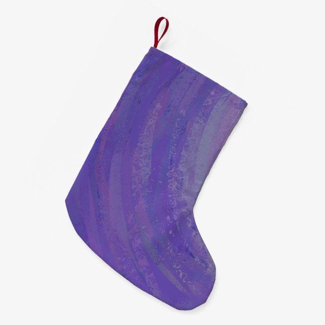Meia De Natal Pequena Esfregaço de mirtilo (Frente (Pendurada))