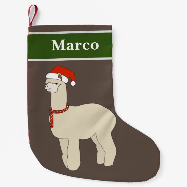 Meia De Natal Pequena Especial de Natal da Alpaca (Frente)